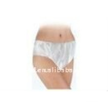 Nonwoven disposable women uniform thongs/ white pant with elastic arround